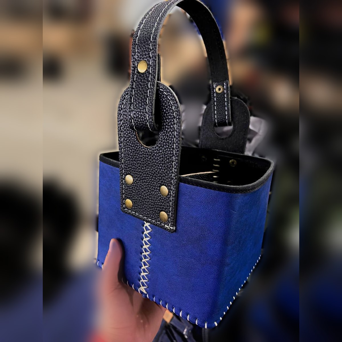 Canasta Azul, Cuero no animal · azul