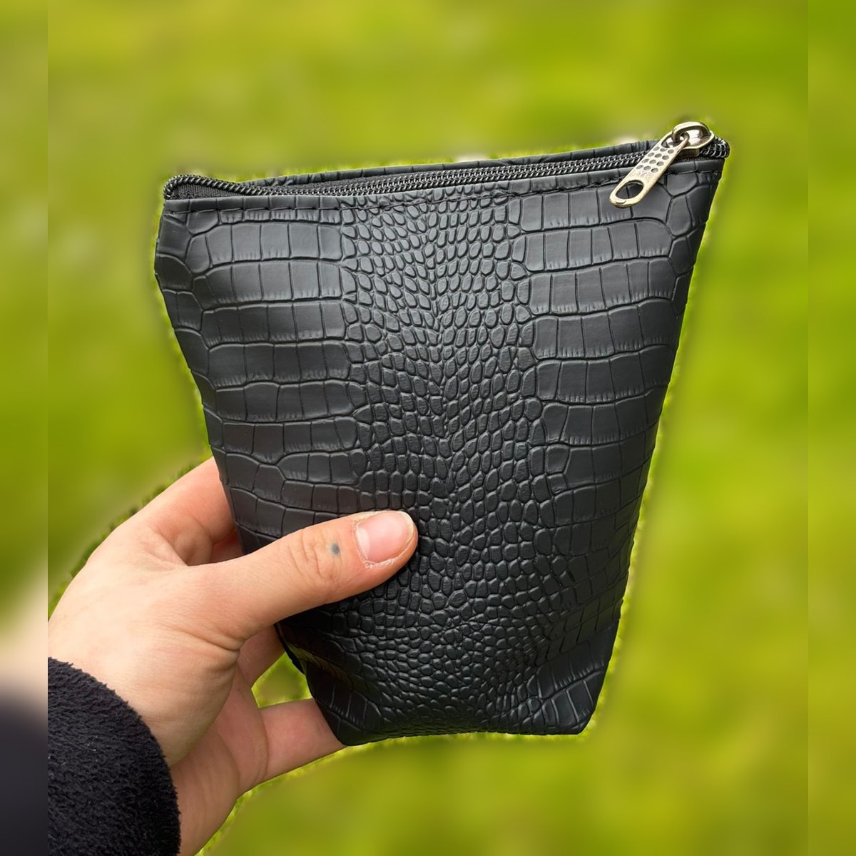 Yerbero Croco, Cuero no animal · símil croco, negro, ángulo 1