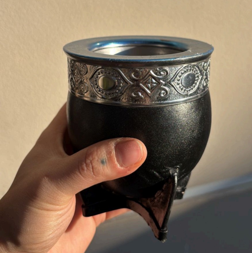 Mate Imperial Deluxe negro, fleje y virola de acero, ángulo 4